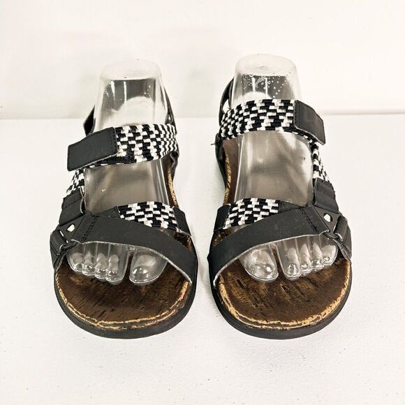 Merrell Black and White Around Town Sunvue Woven Sandal - Picture 2 of 6